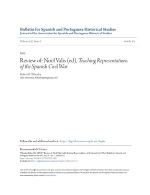 Review Of: Noã«L Valis (Ed), Teaching Representations of the Spanish Civil