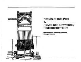 Design Guidelines Okmulgee Downtown Historic District