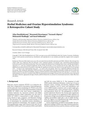 Herbal Medicines and Ovarian Hyperstimulation Syndrome: a Retrospective Cohort Study