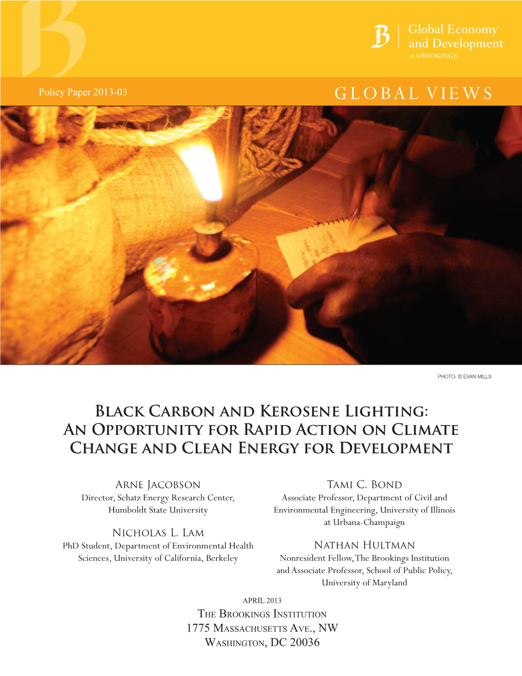 Black Carbon and Kerosene Lighting: an Opportunity for Rapid Action on Climate Change and Clean Energy for Development