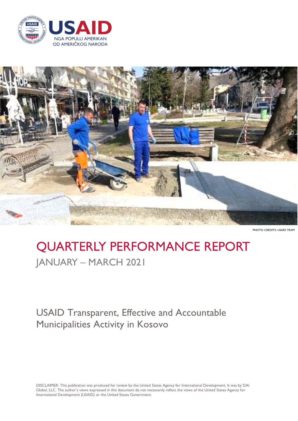 Quarterly Performance Report January – March 2021