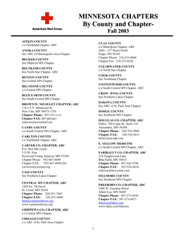 MINNESOTA CHAPTERS by County and Chapter