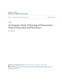 An Integrative Study of Doxological Metanarrative, Mission, Motivation and Mechanism João Mordomo