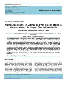 Comparison Between Giemsa and Van Geison Stains in Demonstration of Collagen Fibers (Kosti-2016)
