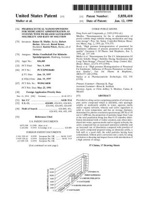 United States Patent (19) 11 Patent Number: 5,858,410 Muller Et Al