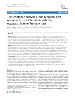 Transcriptomic Analysis of the Temporal Host Response to Skin
