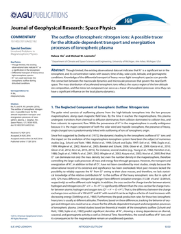 The Outflow of Ionospheric Nitrogen Ions