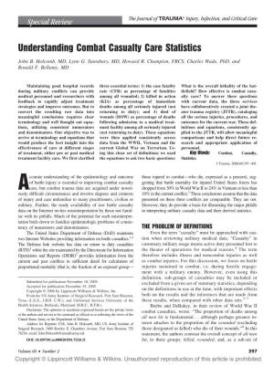 Understanding Combat Casualty Care Statistics