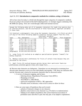 Introduction to Comparative Methods for Evolution, Ecology, & Behavior