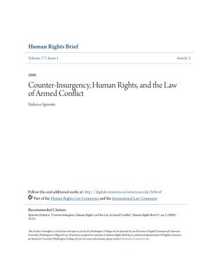 Counter-Insurgency, Human Rights, and the Law of Armed Conflict Federico Sperotto