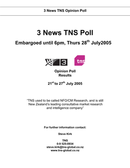 3 News TNS Poll