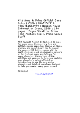 Wild Arms 4: Prima Official Game Guide | 2006