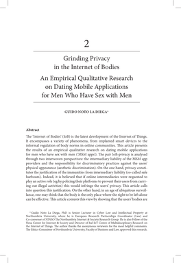 Grinding Privacy in the Internet of Bodies an Empirical Qualitative Research on Dating Mobile Applications for Men Who Have Sex with Men