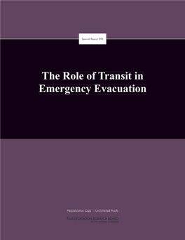 The Role of Transit in Emergency Evacuation