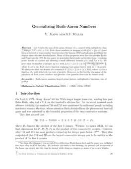 Generalizing Ruth-Aaron Numbers