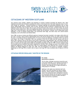 Cetaceans of Western Scotland