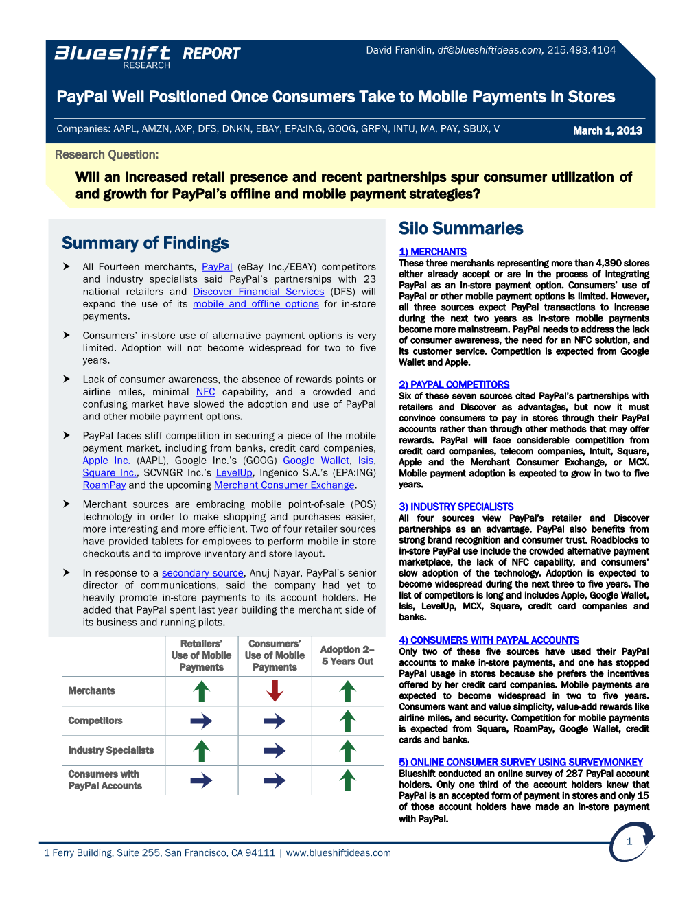 Summary of Findings Silo Summaries