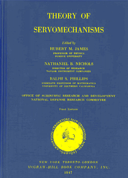 Theory of Servomechanisms