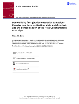 Demobilising Far-Right Demonstration Campaigns: Coercive Counter-Mobilisation, State Social Control, and the Demobilisation of the Hess Gedenkmarsch Campaign