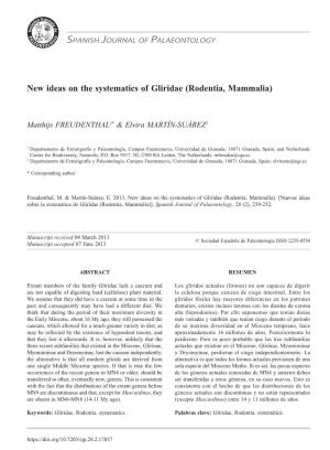 New Ideas on the Systematics of Gliridae (Rodentia, Mammalia)