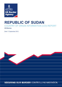 REPUBLIC of SUDAN COUNTRY of ORIGIN INFORMATION (COI) REPORT COI Service