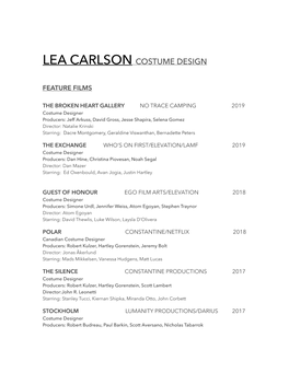 Lea Carlson Resume May 2019