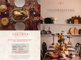 Thanksgiving 2017 Menu