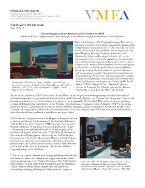 Edward Hopper and the American Hotel Press Release