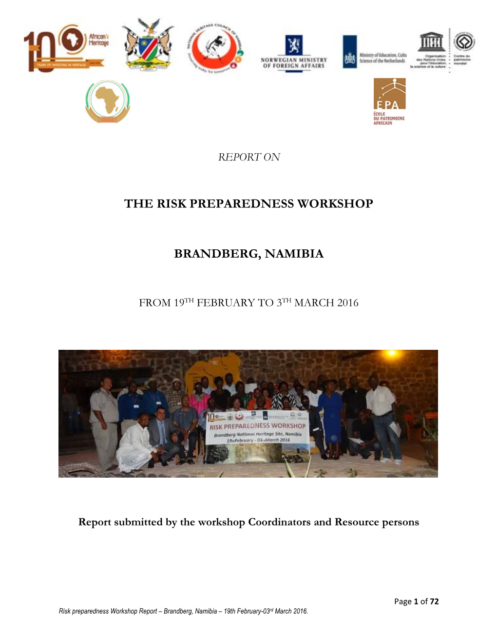 The Risk Preparedness Workshop Brandberg, Namibia