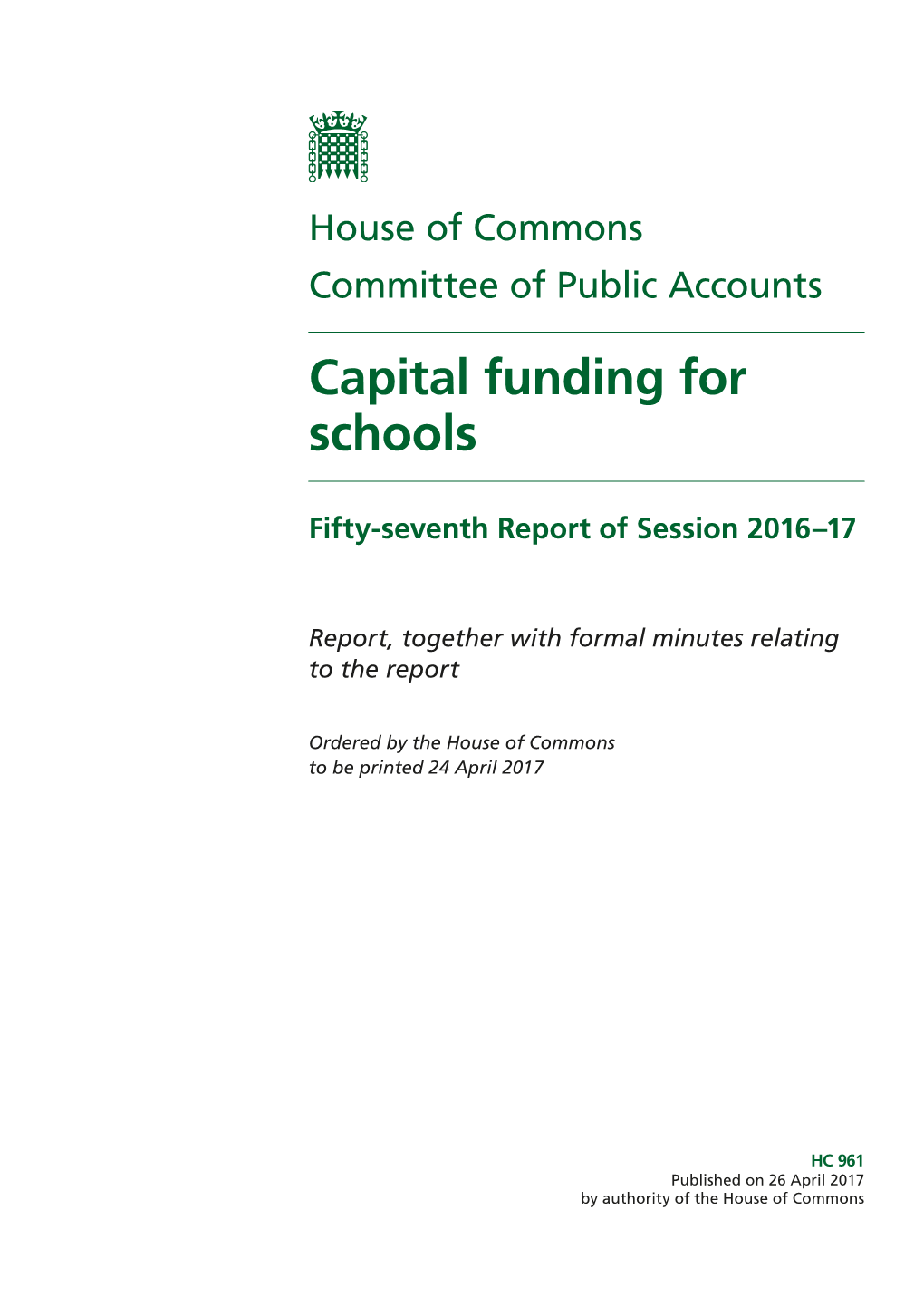 Capital Funding for Schools