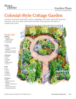 Colonial-Style Cottage Garden