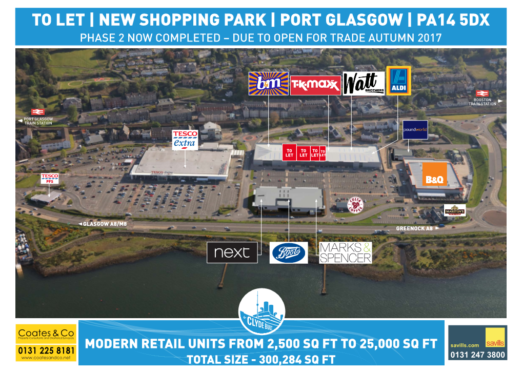 Port Glasgow | Pa14 5Dx Phase 2 Now Completed – Due to Open for Trade Autumn 2017