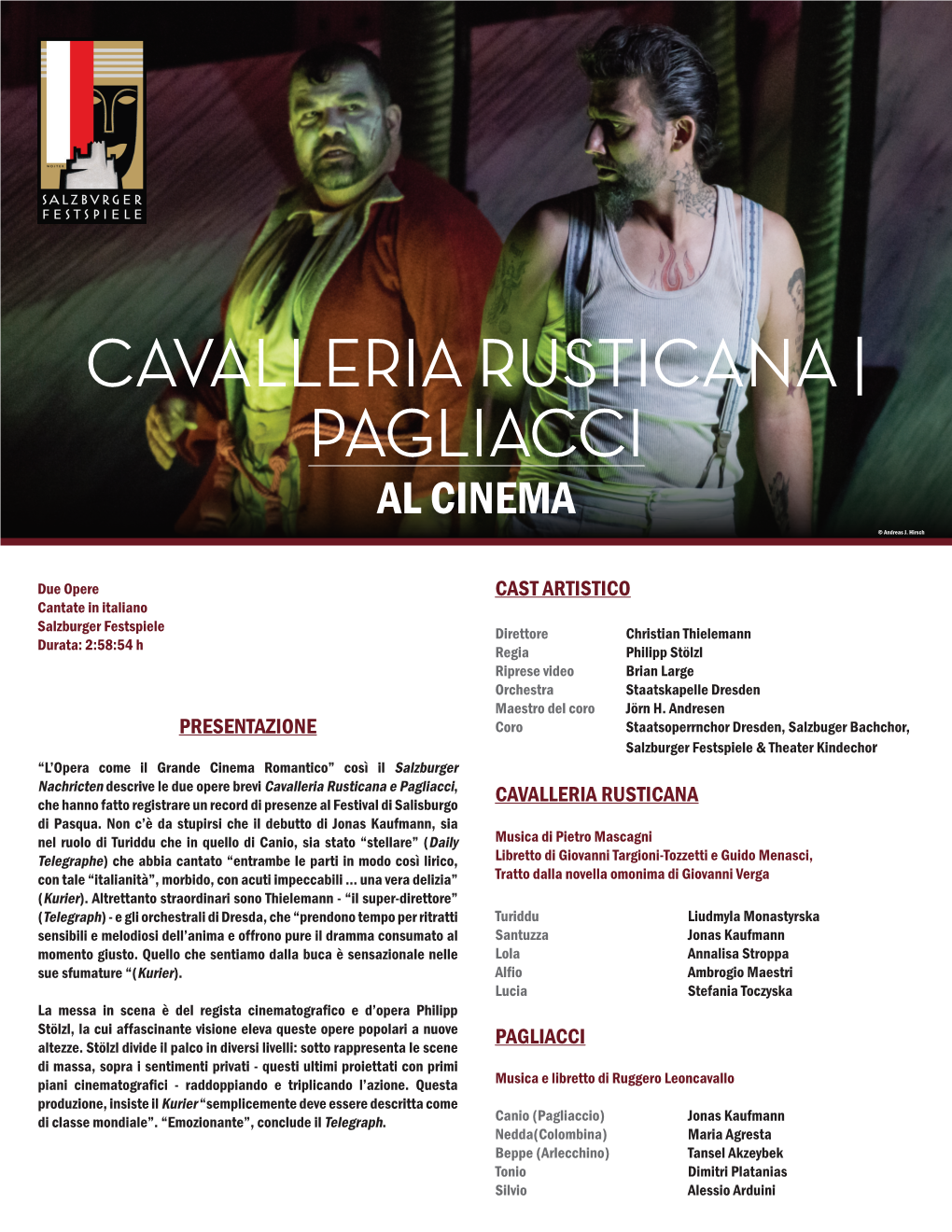 CAVALLERIA RUSTICANA | PAGLIACCI AL CINEMA © Andreas J