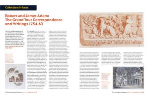 Robert and James Adam: the Grand Tour Correspondence and Writings 1754-63