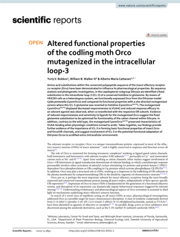 Altered Functional Properties of the Codling Moth Orco Mutagenized in the Intracellular Loop‑3 Yuriy V