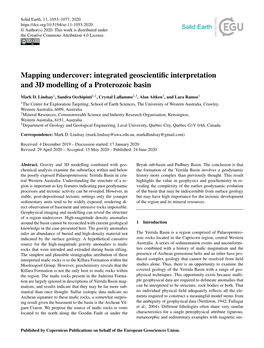 Integrated Geoscientific Interpretation and 3D Modelling of a Proterozoic