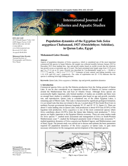 Population Dynamics of the Egyptian Sole Solea Aegyptiaca Chabanaud