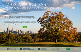 Improve Our Park: an Improvement Plan for Fairmount Park
