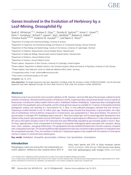 Genes Involved in the Evolution of Herbivory by a Leaf-Mining, Drosophilid Fly