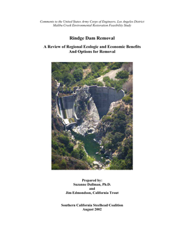 Rindge Dam Removal Position Paper
