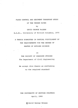 Flood Control and Sediment Transport Study of The