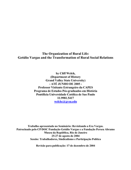 Getúlio Vargas and the Transformation of Rural Social Relations