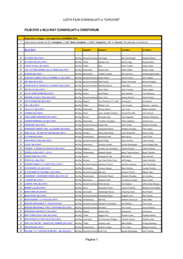 LISTA FILM CONSIGLIATI E "CHICCHE"