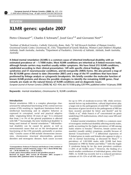 XLMR Genes: Update 2007