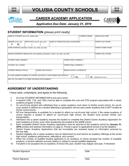 Career Academy Application