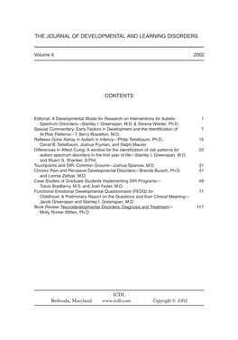 A Developmental Model for Research on Interventions for Autistic 1 Spectrum Disorders—Stanley I