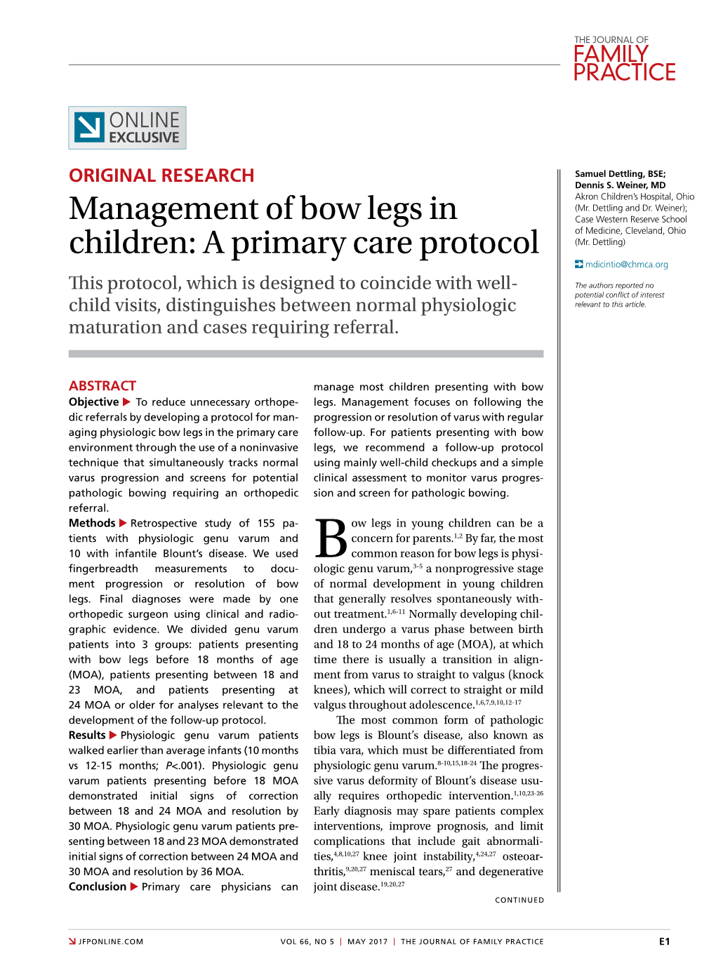 Management of Bow Legs in Children