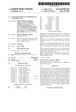 (12) United States Patent (10) Patent No.: US 6,610,863 B2 Arumugam Et Al