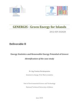 Energy Statistics and Renewable Energy Potential of Greece