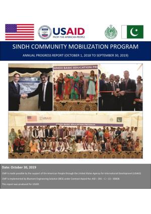 Sindh Community Mobilization Program Annual Progress Report (October 1, 2018 to September 30, 2019)